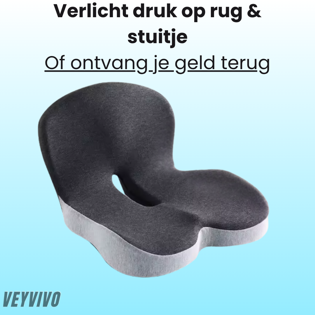 VEVIYO ComfortSeat™ – Verlicht Rug-, Heup- en Stuitpijn bij Langdurig Zitten
